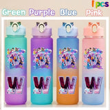 Kpop Demon Hunters gradient color water cup with straw, 750ml, HSF Marketplace brand