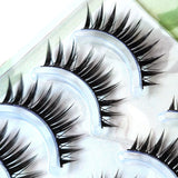 Set of 5 pairs of natural, long, thick false eyelashes for daily wear and cosplay, handmade by HSF Marketplace.