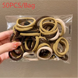 50PCS Four Seasons Elastic Hair Bands Girls 4CM Sweets Scrunchie Rubber Band Hair Ties Clips Headband Hair Accessories