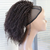 Virgin human hair drawstring ponytail with afro kinky curly texture for Black women