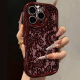 Floral lace pattern soft phone case for iPhone 11–18 models by HSF Marketplace