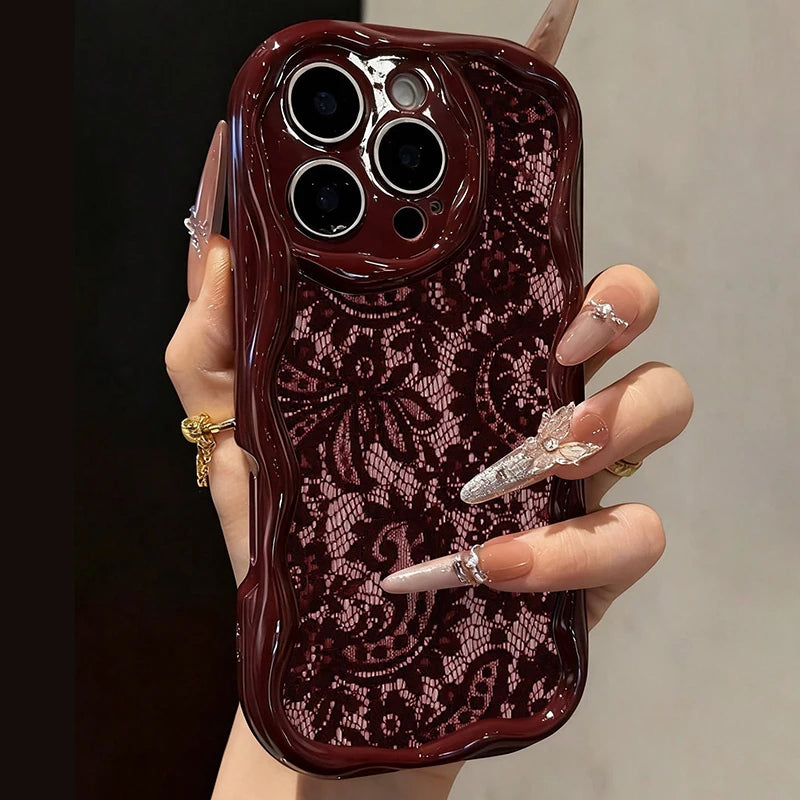 Floral lace pattern soft phone case for iPhone 11–18 models by HSF Marketplace