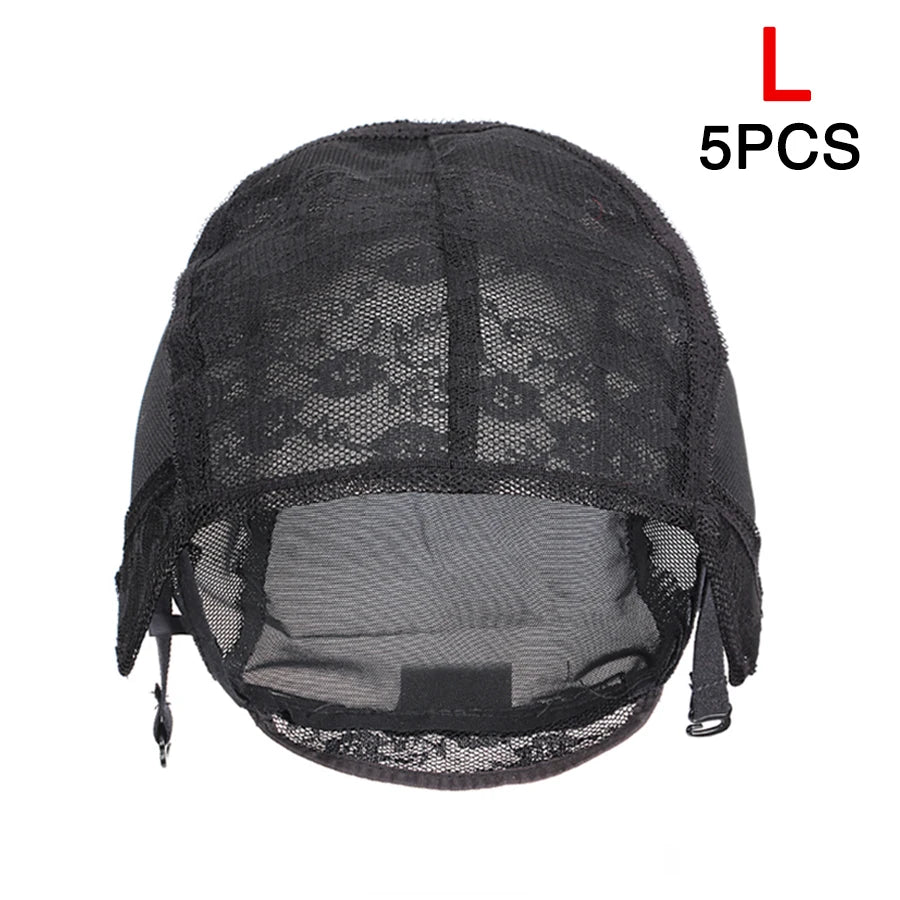 Hot Selling 5 Pcs New Fishnet Mesh Wig Cap Stretchable Lace Wig Caps For Making Wigs With Adjustable Straps Bonnet Perruque