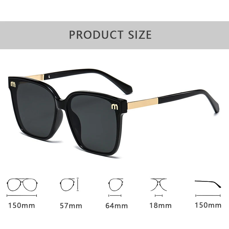 Elegant vintage square sunglasses for women by HSF Marketplace, featuring trendy letter design and stylish party-ready shades.