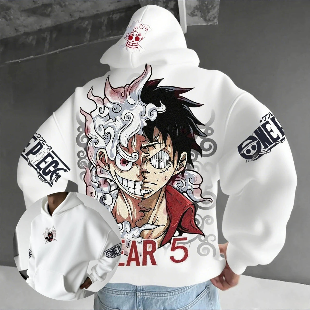 One Piece Luffy hoodie for men and women, casual anime sweatshirt with character design