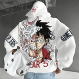 One Piece Luffy hoodie for men and women, casual anime sweatshirt with character design