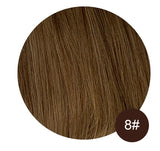 7-piece clip-in 100% human hair extensions, natural straight Remy hair weft in 12–26 inch lengths