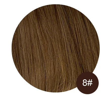 7-piece clip-in 100% human hair extensions, natural straight Remy hair weft in 12–26 inch lengths