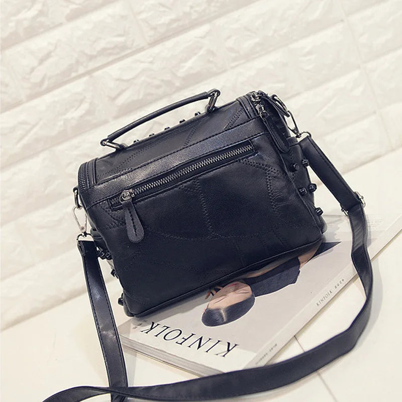 Genuine leather messenger bag for women by HSF Marketplace, stylish durable handbag with adjustable shoulder strap