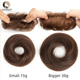 Brazilian human hair bun ponytail hairpiece for women, scrunchie updo donut chignon extension