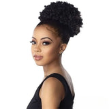 Afro kinky curly drawstring ponytail virgin human hair extension in natural color, easy-install style