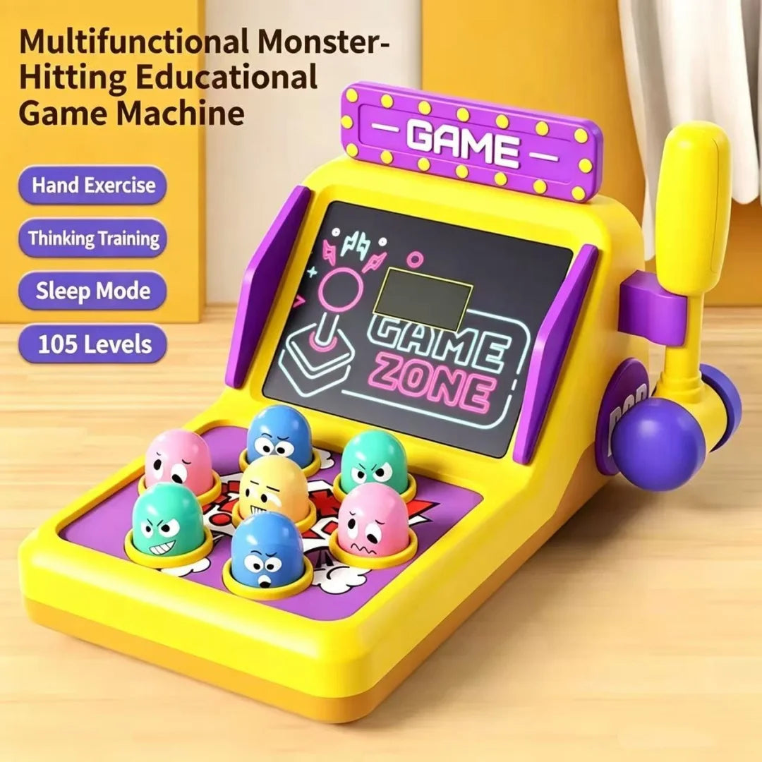 Kids Hammer Light Up Monster Challenge game console with colorful buttons, designed for reaction training and interactive play.