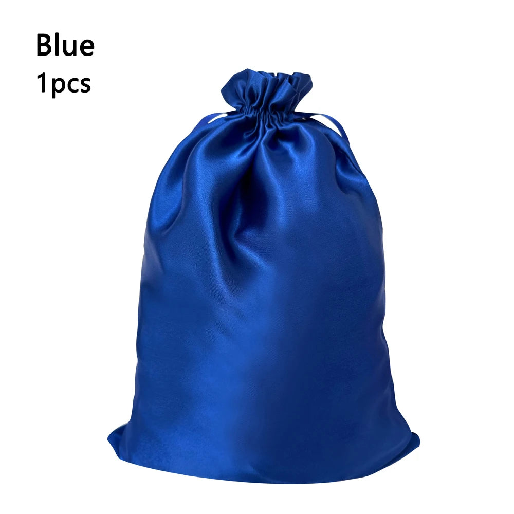 1/5pcs Satin Bags for Packaging Hair Extensions, Bundles, Wigs Soft Silk Pouches With Drawstring for Hair Tools Storage Bags