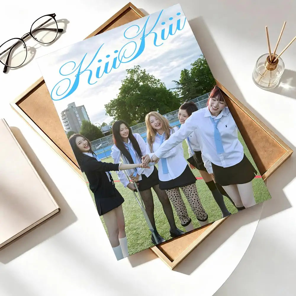 Kiiikiii K-pop girl idol group self-adhesive poster wall art by HSF Marketplace