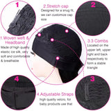 180% Afro kinky curly Brazilian human hair headband wig, natural black style for women, no-glue ready-to-wear wig
