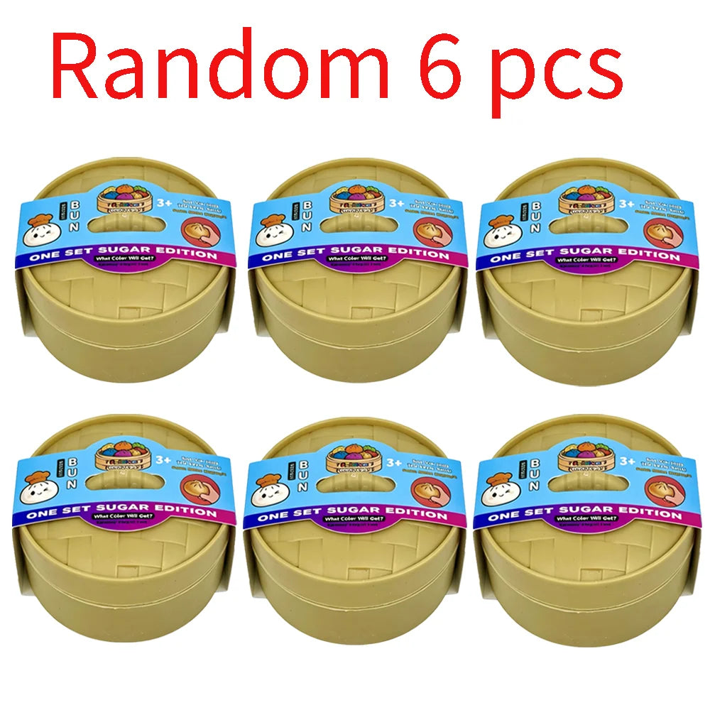 HOT Colorful Simulated Steamed Bun Squishy Blind Box 1-6pcs with Dumpling Sensory Squeeze Toy for Stress Relief