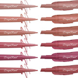 Waterproof nude matte lip liner and rose red lipstick from HSF Marketplace, double-ended 2-in-1 lip makeup pencil.