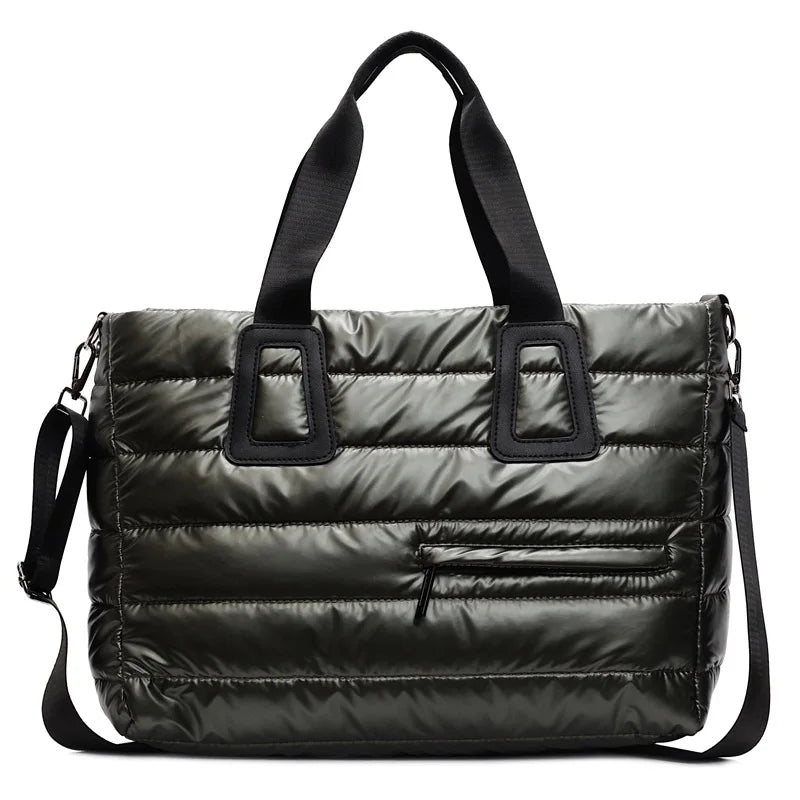 Women's cotton tote bag, versatile autumn winter handbag design by HSF Marketplace