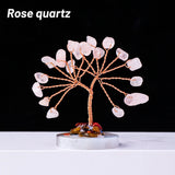 12pcs/box Natural Gemstone Crystal Chakela Lucky Tree With Agate Base Home Office Desk Living Room Crystal Decor Mini Sized Home