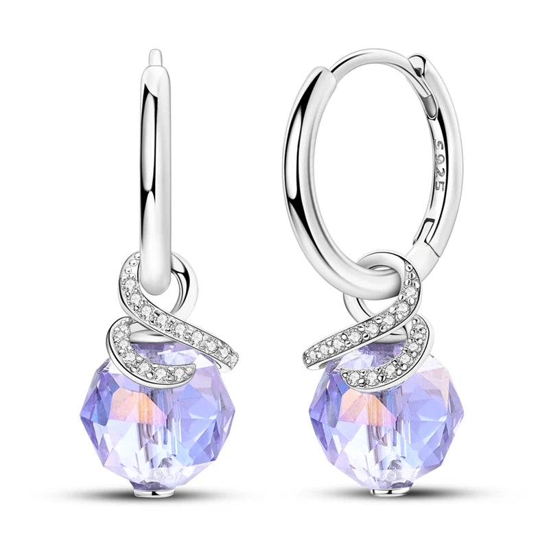 Hypoallergenic CZ zircon hoop earrings in 925 sterling silver by HSF Marketplace