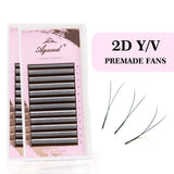2D Y Single Tip Eyelash Extension 3D 4D W Natural Soft Wispy Eyelashes Individual False Lashes Mesh Net Cross Lash Makeup Cilio
