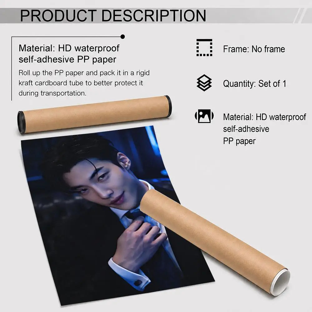 Woo Do-hwan poster, HD Korean drama star wall decor featuring a close-up portrait of the Korean actor