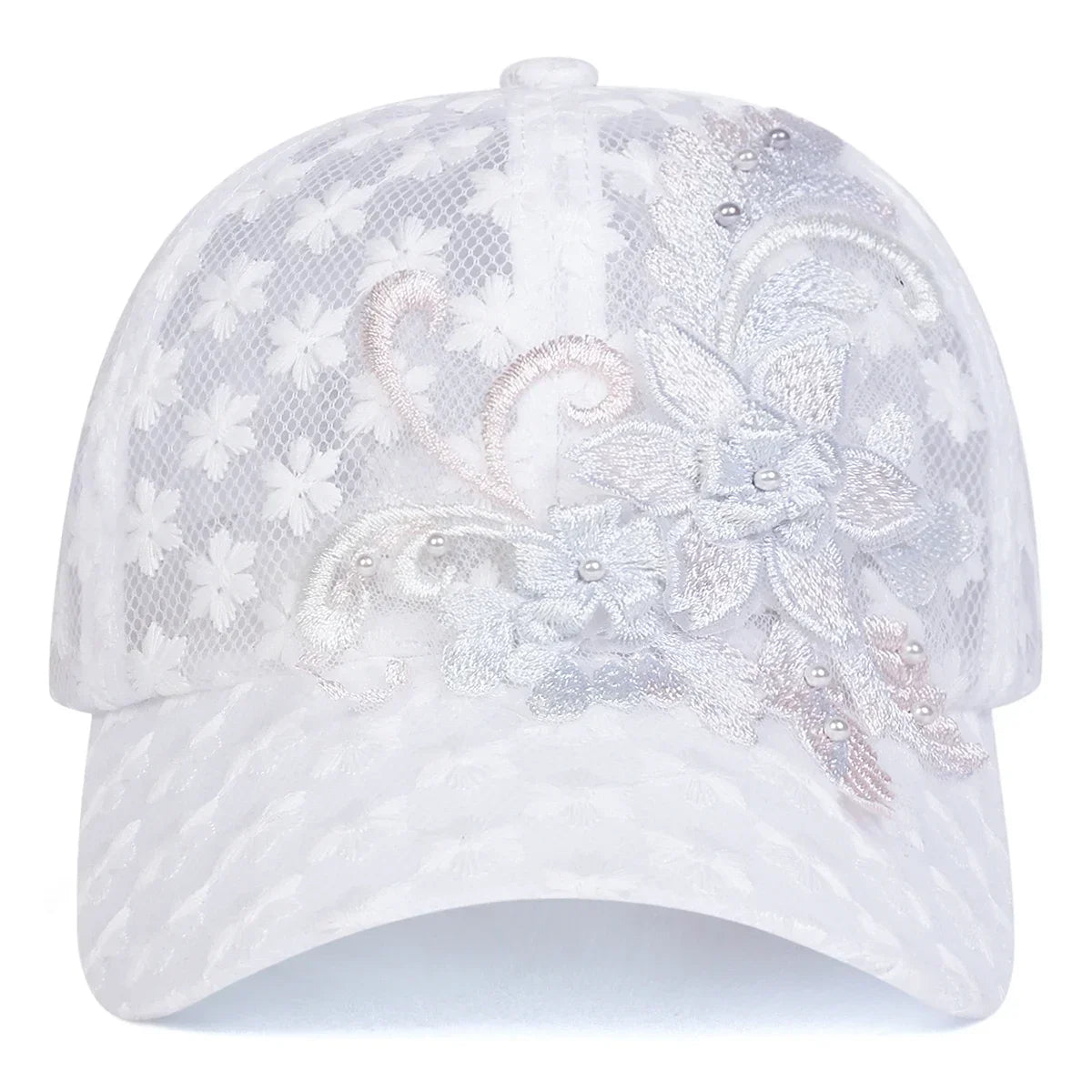 Unisex Lace Flower Embroidery Breathable Baseball Net Caps Spring and Summer Outdoor Adjustable Casual Hats Sunscreen Hat