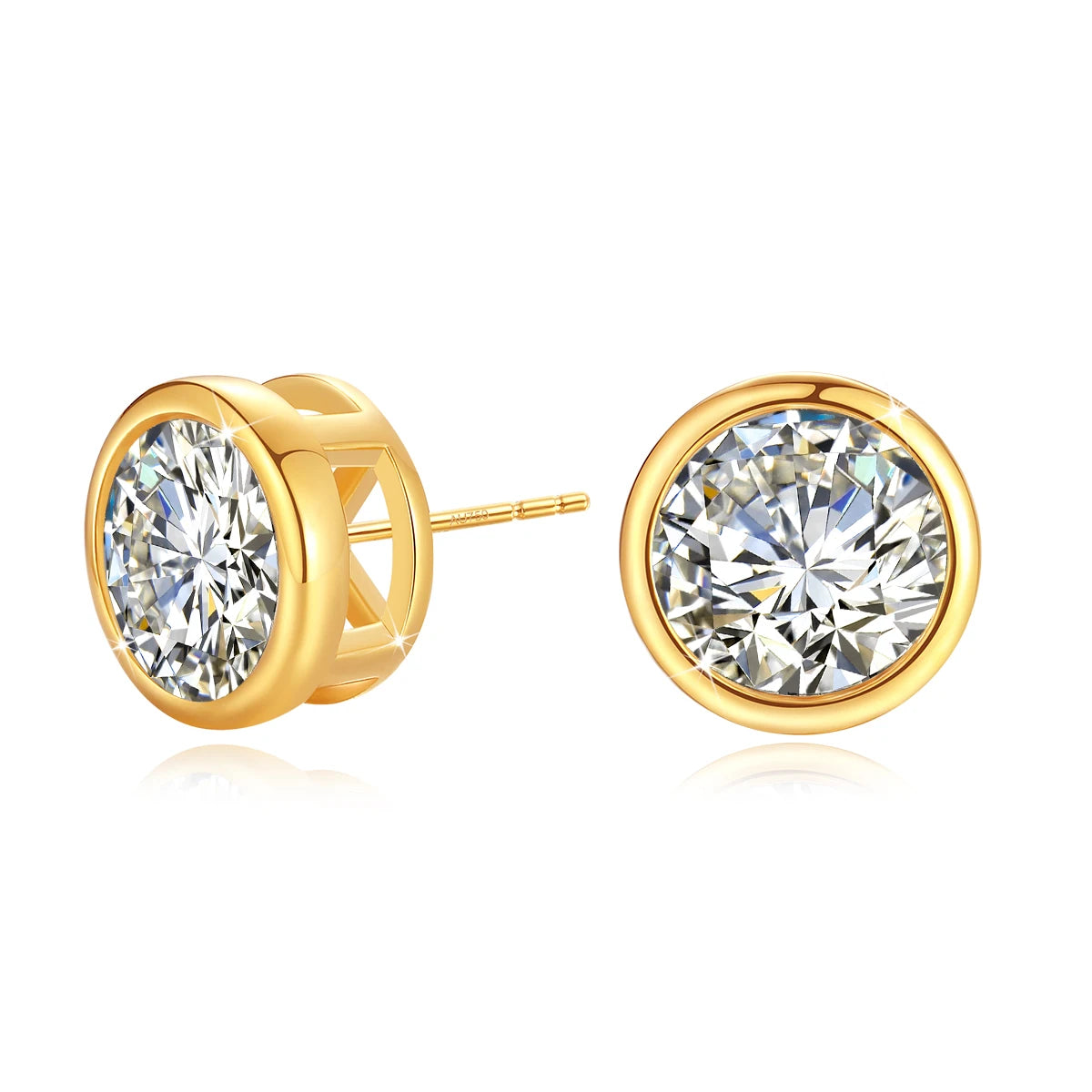 18K gold moissanite diamond stud earrings for women by HSF Marketplace