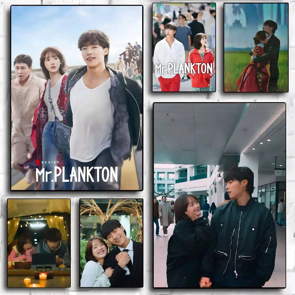 Mr. Plankton Korean drama wall art poster featuring the main cast in a high-quality printed design