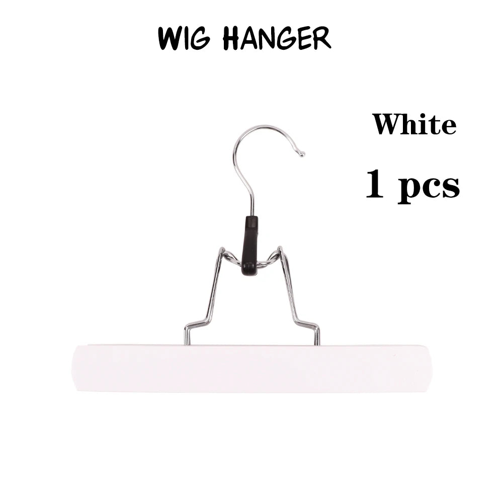 Plussign Wooden Double-Sided Hanger With Swivel Hook For Hairpieces Ponytail Bundles Holder Hanger For Wig Carrier Wig Holder