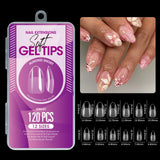 Short almond soft gel full-cover false nail tips for acrylic and press-on nails, 100/320/600 pieces