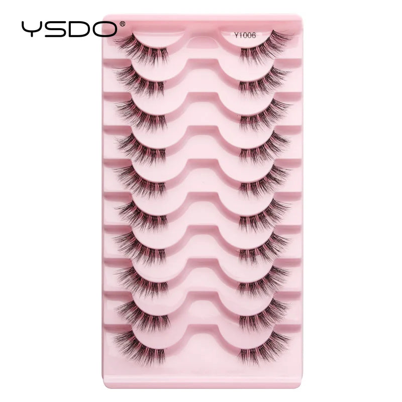 Natural half false eyelashes, 5 or 10 pairs, HSF Marketplace, lightweight lash strips for effortless beauty