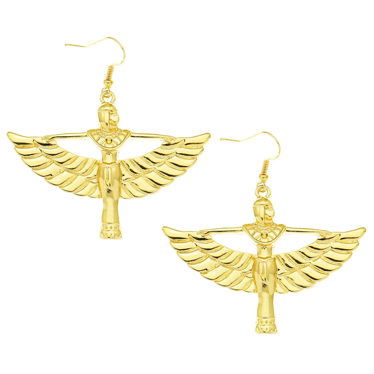 Vintage gold Egyptian queen hoop earrings by HSF Marketplace for women