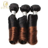 1B/27 Brown Ombre Peruvian Loose Wave Bundles With 4x4 Closure Remy Hair Extension Human Hair Bundles with Closure 1/3/4 Pcs