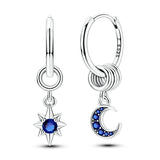 Hypoallergenic CZ zircon hoop earrings in 925 sterling silver by HSF Marketplace