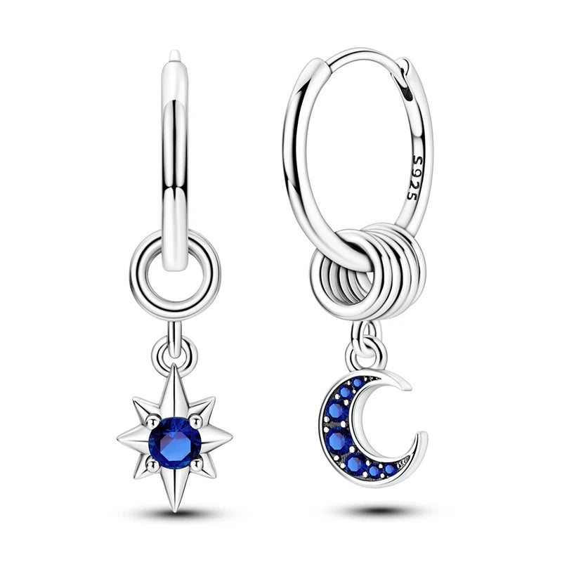 Hypoallergenic CZ zircon hoop earrings in 925 sterling silver by HSF Marketplace
