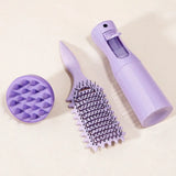 3pcs curl styling tool set - curl styling hair brush, hair spray bottle, scalp massage shampoo, special for real hair wigs