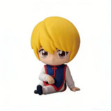 Hunter x Hunter Q-version sitting figures of Gon, Killua, Kurapika, and Leorio chibi collectible set