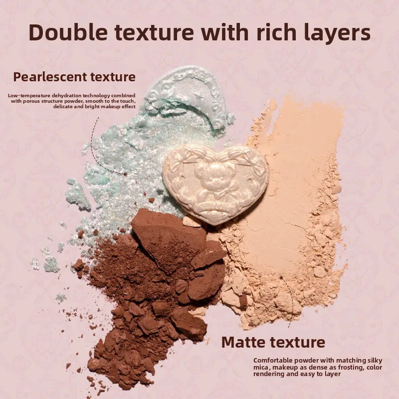 Flower Knows Sweetie Bear Collection 6-color eyeshadow palette with matte and shimmer powder shades