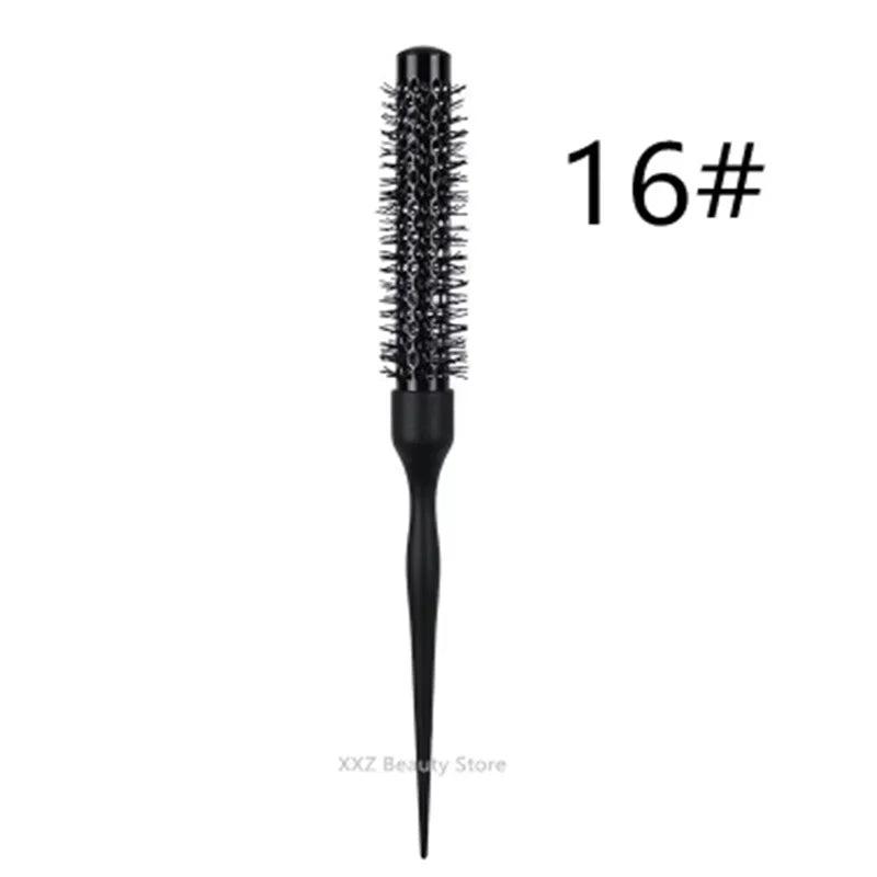 1/5PCS Black Curly Round Hair Comb Aluminum Tube Hair Brush Comb Professional Hairdresser Comb Salon Barber Styling Tool
