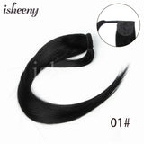 Isheeny straight human hair ponytail extension, 14–24 inches, natural Brazilian Remy wrap clip-in style
