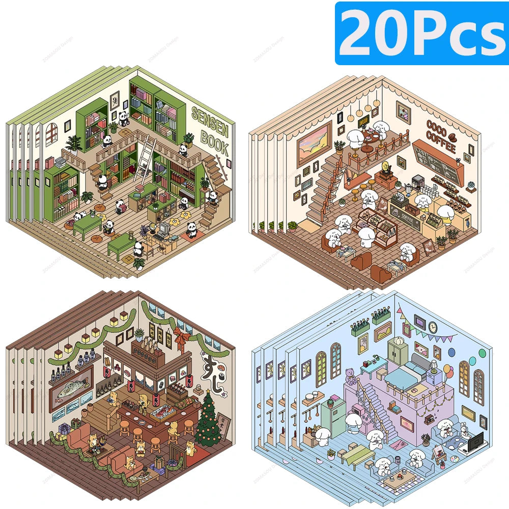 3D landscaping stickers for miniature scenes, Sticker Therapy by HSF Marketplace