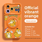 Psyduck silicone iPhone case for iPhone 12–17 Pro Max with durable protective design