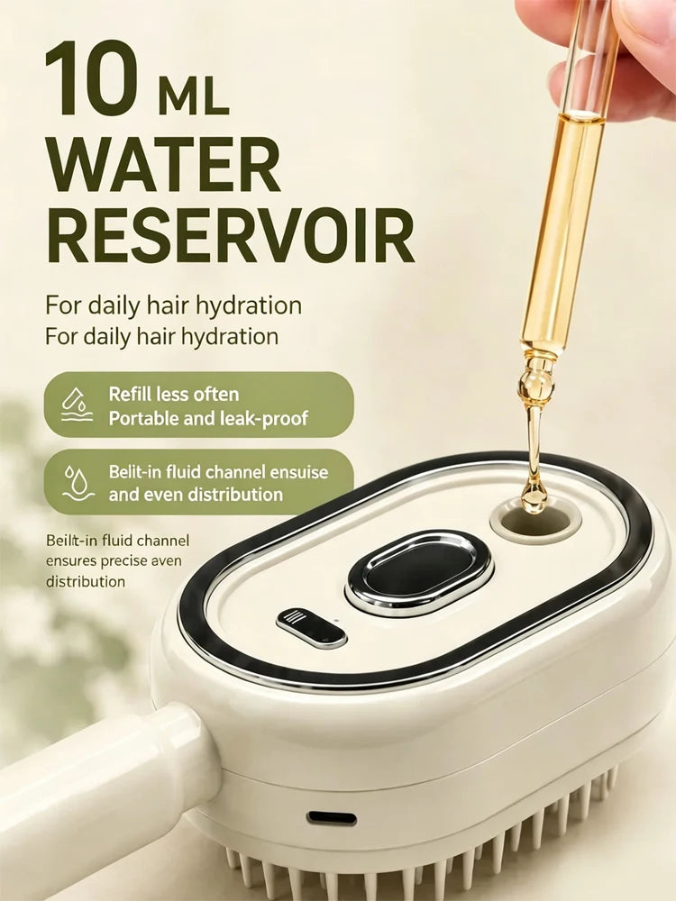 Anti-Tangle, Smoothing, Scalp Massage, Wet & Dry Use Hair Brush Electric Spray Air Cushion Massage Hair Brush