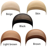 2pcs/Bag Top Stocking Wig Cap Hair Net For Weave Hair Wig Nets Black Brown Stretch Mesh Wig Cap For Making Wigs