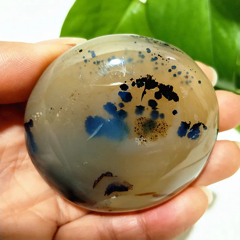 Natural Stone Waterplant Plant Small Tree Agate Palm Stone Meditation Spiritual Yoga Cure Feng Shui Crystal Room Ornament