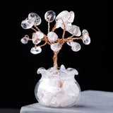 Natural Gemstone Mini Crystal Tree Bonsai Natural Stone Tabletop Decor,Home Office Luck Tree Home Ornaments