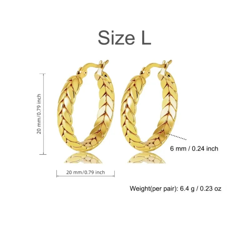 Elegant 18K gold plated stainless steel hoop earrings for women by HSF Marketplace