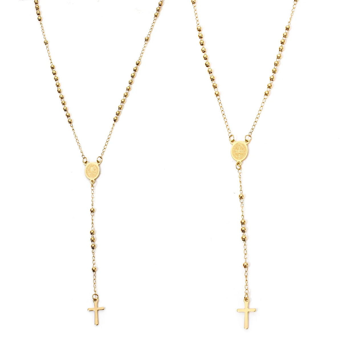 Stainless steel prayer beads rosary necklace for women by HSF Marketplace