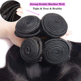 Beaufox Loose Wave Human Hair Bundles With Closure Indian Hair Weave 3/4 Bundles With Lace Closure Wavy Human Hair Extensions